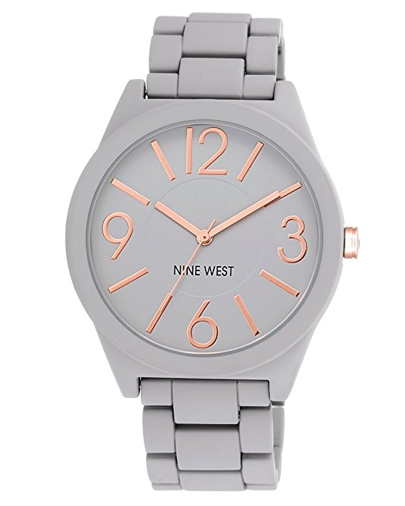 Ladies Nine West Gray Textured Bracelet Watch