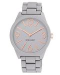 Ladies Nine West Gray Textured Bracelet Watch